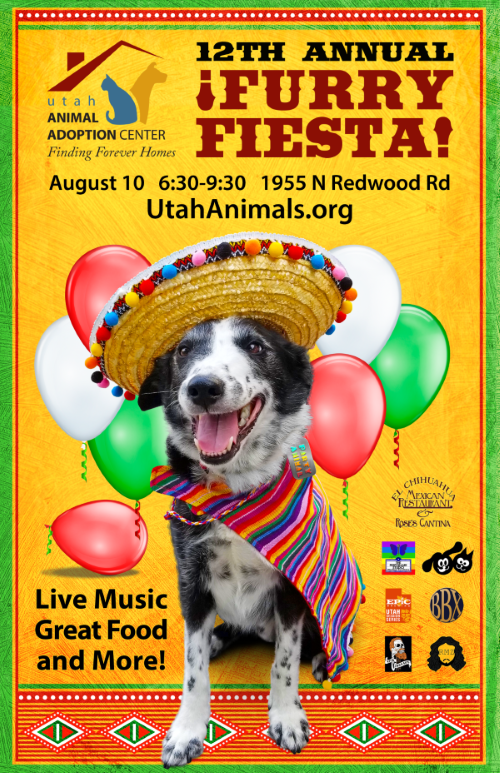 furry fiesta event poster for Utah Animal Adoption Center